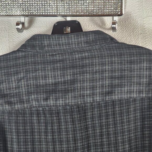 George Black Grey Check Poly SS Button Chest Pocket Button Up Shirt Sz 3XL 54-56 - Picture 10 of 16